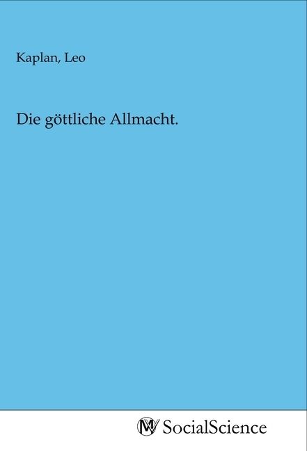 Produktbild: Die g&ouml;ttliche Allmacht.
