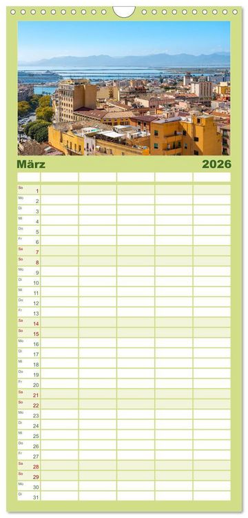 Produktbild: Familienplaner 2026 - Cagliari - Stadt mit besonderem Zauber mit 5 Spalten (Wandkalender, 21 x 45 cm) CALVENDO