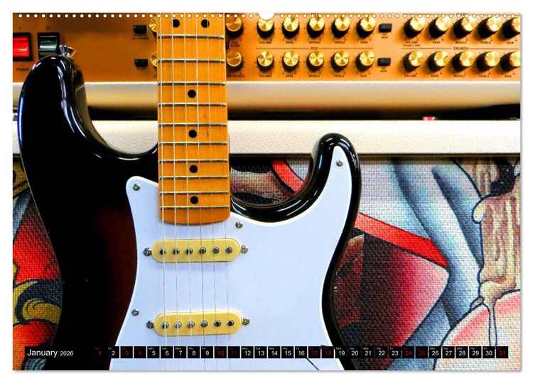 Produktbild: Guitars and Amps - Let's Rock (High Quality Premium Wall Calendar 2026 DIN A2 landscape),CALVENDO 12 Month Wall Calendar