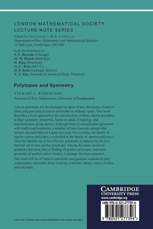 Produktbild: Polytopes and Symmetry
