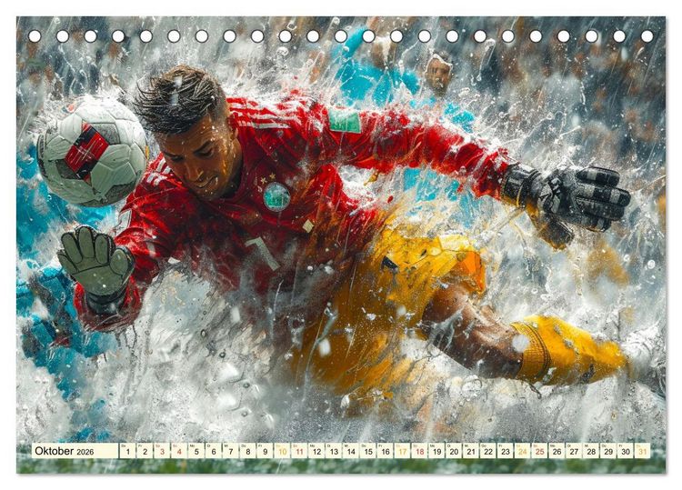 Produktbild: Fu&szlig;ball Torwart (Tischkalender 2026 DIN A5 quer), CALVENDO Monatskalender