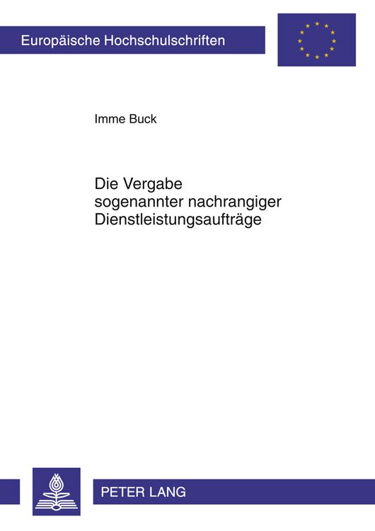 Produktbild: Die Vergabe sogenannter nachrangiger Dienstleistungsauftraege