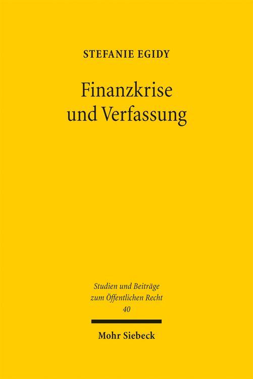Produktbild: Finanzkrise und Verfassung
