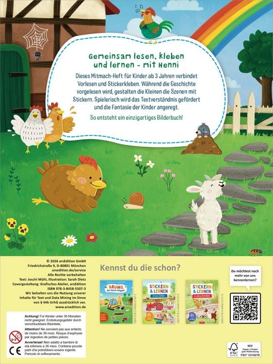 Produktbild: Mitmach-Stickerbuch &ndash; Henni, die kleine Henne