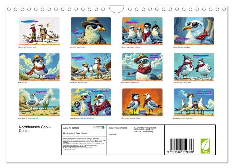Produktbild: Norddeutsch Cool - Comic (Wandkalender 2027 DIN A4 quer), CALVENDO Monatskalender