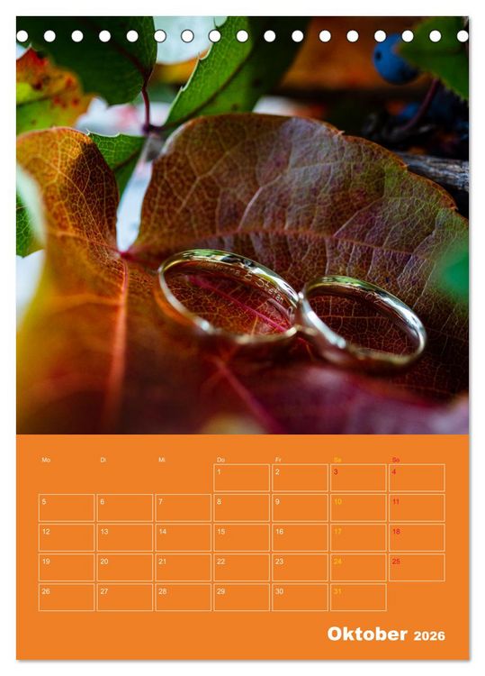 Produktbild: Hochzeitsfeeling (Tischkalender 2026 DIN A5 hoch), CALVENDO Monatskalender
