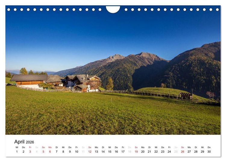 Produktbild: Bergbauernh&ouml;fe im Ultental (Wandkalender 2026 DIN A4 quer), CALVENDO Monatskalender