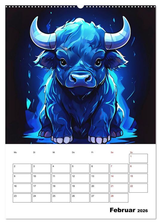 Produktbild: Tierisches Horoskop (Wandkalender 2026 DIN A2 hoch), CALVENDO Monatskalender