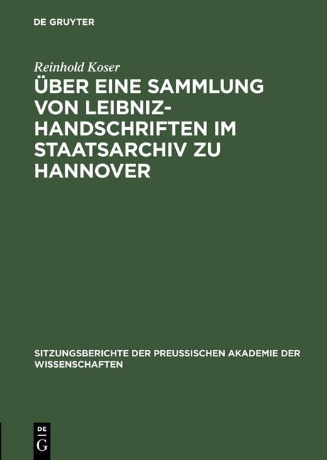 Produktbild: &Uuml;ber eine Sammlung von Leibniz-Handschriften im Staatsarchiv zu Hannover