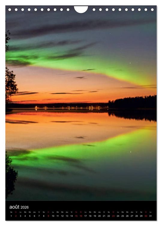 Produktbild: Aurora Borealis en Scandinavie (Calendrier mural 2026 DIN A4 horizontal), CALVENDO calendrier mensuel