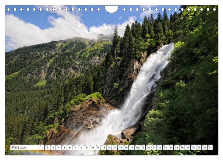 Produktbild: Krimmler Wasserf&auml;lle - Naturlandschaft Krimmler Achental (Wandkalender 2026 DIN A4 quer), CALVENDO Monatskalender