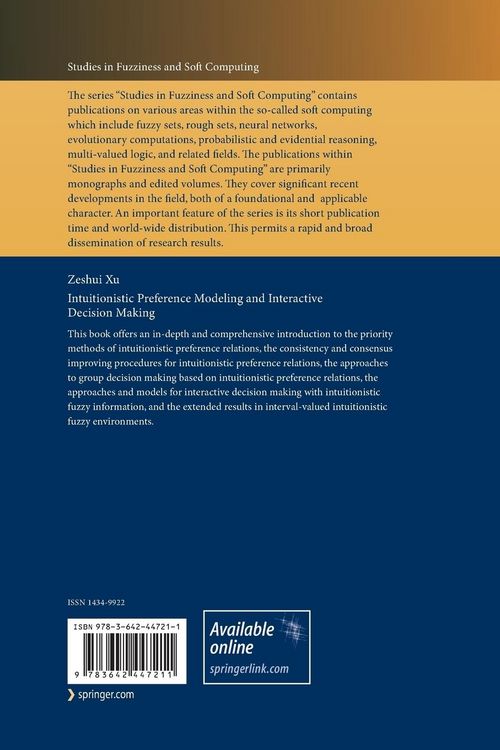 Produktbild: Intuitionistic Preference Modeling and Interactive Decision Making