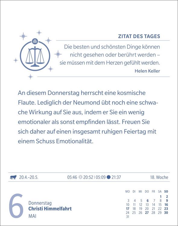 Produktbild: Waage Sternzeichenkalender 2027 - Tagesabrei&szlig;kalender - Ihr Horoskop f&uuml;r jeden Tag
