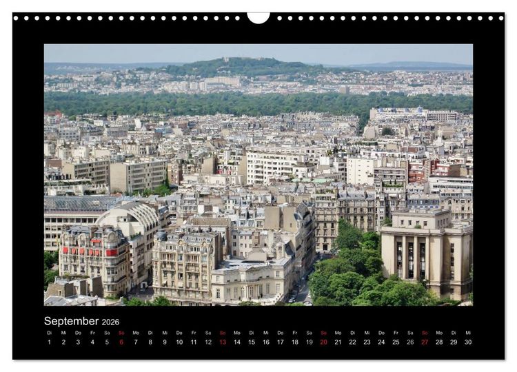 Produktbild: Paris von oben (Wandkalender 2026 DIN A3 quer), CALVENDO Monatskalender