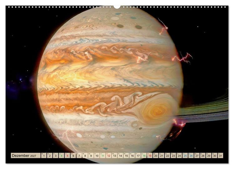 Produktbild: Jupiter, Motive inspiriert vom gr&ouml;&szlig;ten Planeten unseres Sonnensystems (Wandkalender 2027 DIN A2 quer), CALVENDO Monatskalender