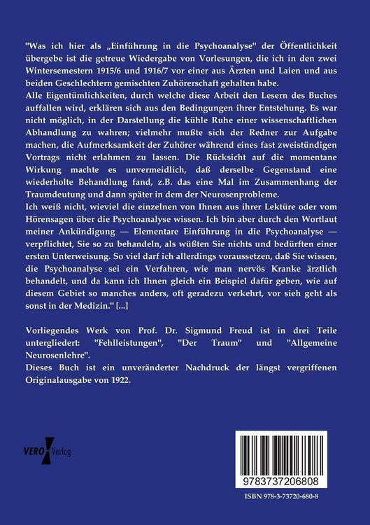 Produktbild: Vorlesungen zur Einf&uuml;hrung in die Psychoanalyse