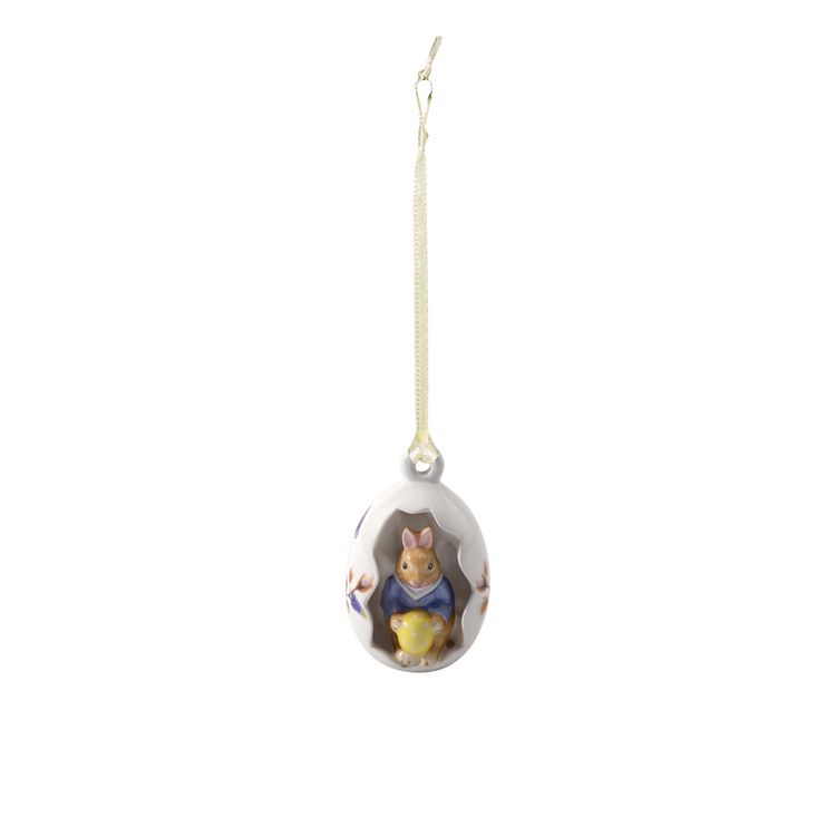 Produktbild: Villeroy & Boch Bunny Tales Ornament Ei, Max, Bl&uuml;ten blau