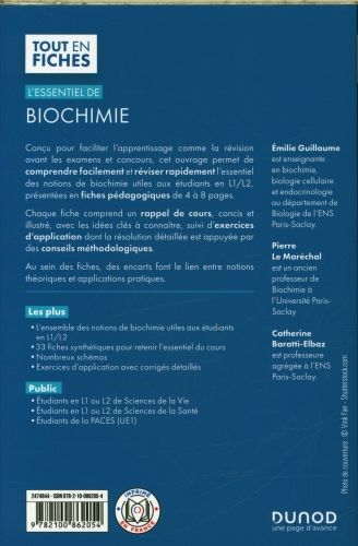 Produktbild: L'essentiel de biochimie : licence 1, 2, Pass