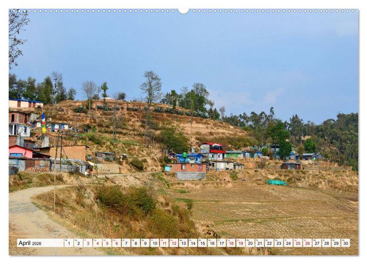 Produktbild: Im Kathmandutal (hochwertiger Premium Wandkalender 2026 DIN A2 quer), Kunstdruck in Hochglanz