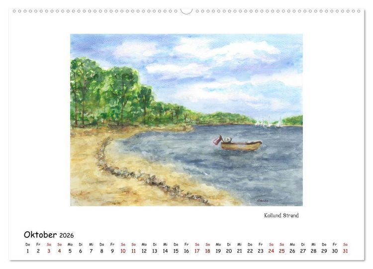 Produktbild: Die Flensburger F&ouml;rde (hochwertiger Premium Wandkalender 2026 DIN A2 quer), Kunstdruck in Hochglanz