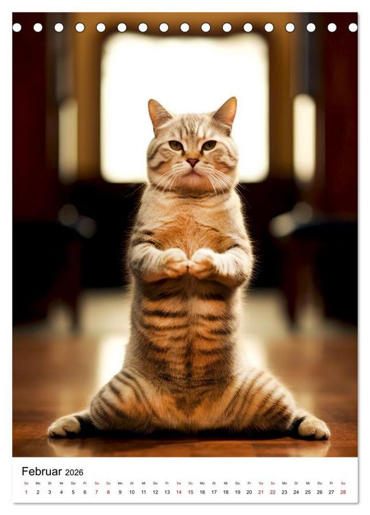 Produktbild: Miau Yoga (Tischkalender 2026 DIN A5 hoch), CALVENDO Monatskalender