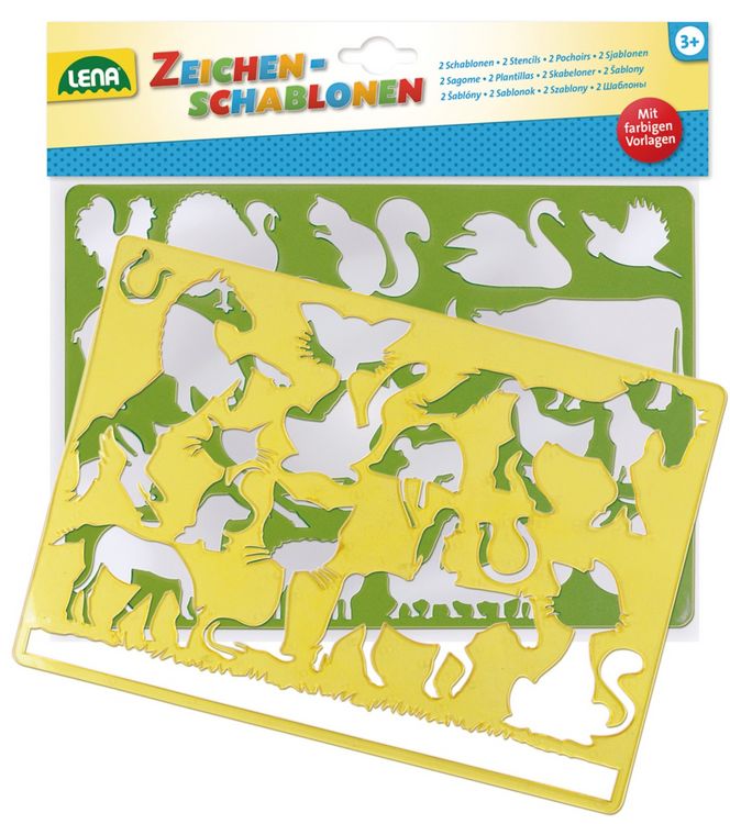 Produktbild: Zeichenschablone Pferde + Katzen, Beutel