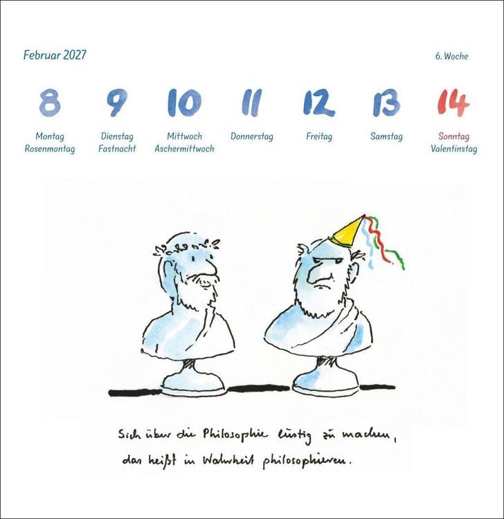 Produktbild: Helme Heine: Philosophisches Premium-Postkartenkalender 2027