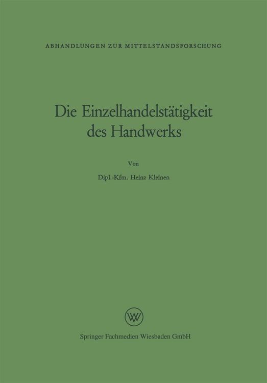 Produktbild: Die Einzelhandelst&auml;tigkeit des Handwerks