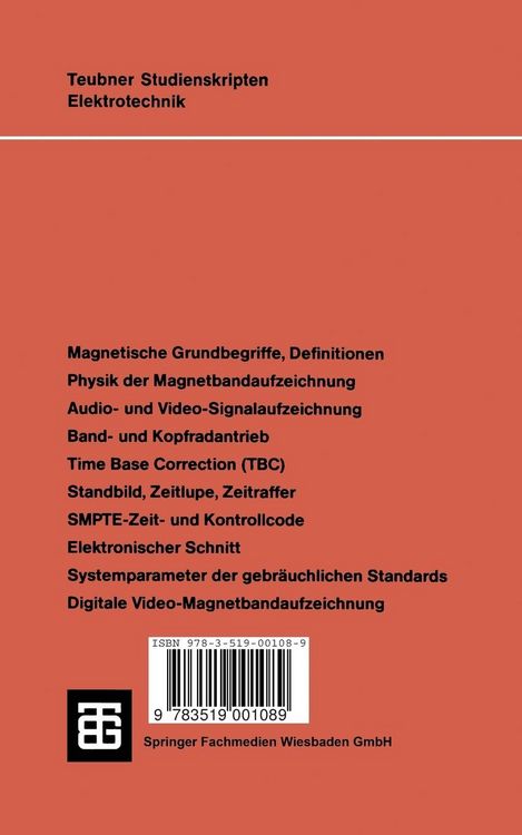Produktbild: Technik der magnetischen Videosignalaufzeichnung