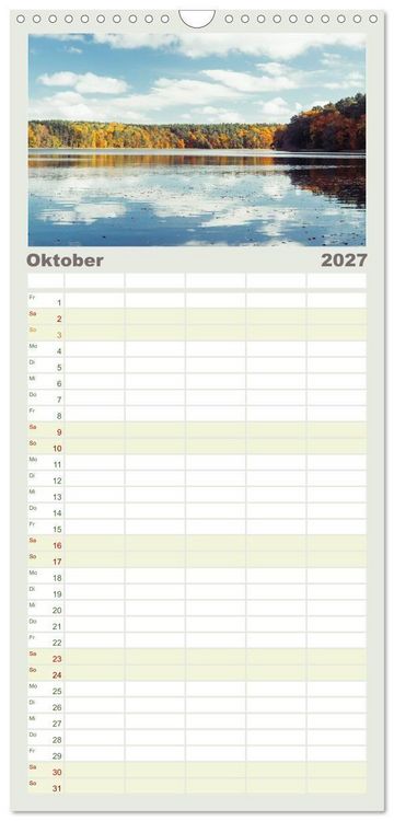Produktbild: Familienplaner 2027 - Lychen - zwischen Wald und Seen mit 5 Spalten (Wandkalender, 21 x 45 cm) CALVENDO