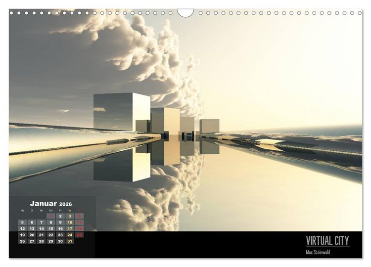 Produktbild: VIRTUAL CITY 2026 CH-Version (Wandkalender 2026 DIN A3 quer), CALVENDO Monatskalender