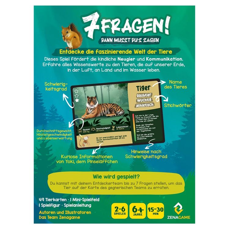 Produktbild: ZENAGAME - 7 Fragen! Dann musst Dus sagen Tiere