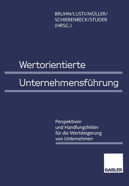 Produktbild: Wertorientierte Unternehmensf&uuml;hrung