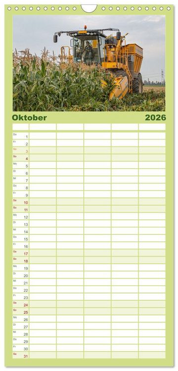 Produktbild: Familienplaner 2026 - Landtechnik im Einsatz mit 5 Spalten (Wandkalender, 21 x 45 cm) CALVENDO