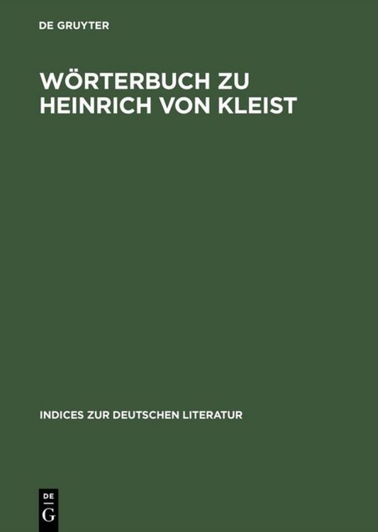 Produktbild: W&ouml;rterbuch zu Heinrich von Kleist