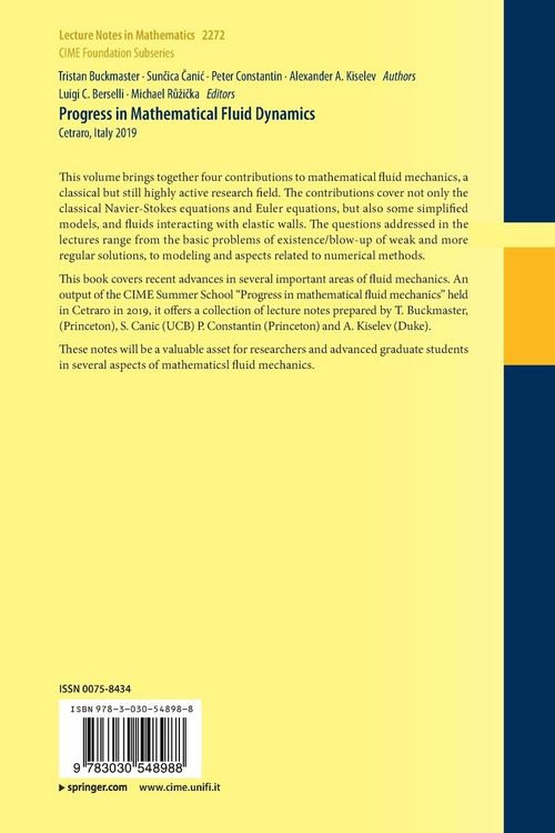 Produktbild: Progress in Mathematical Fluid Dynamics