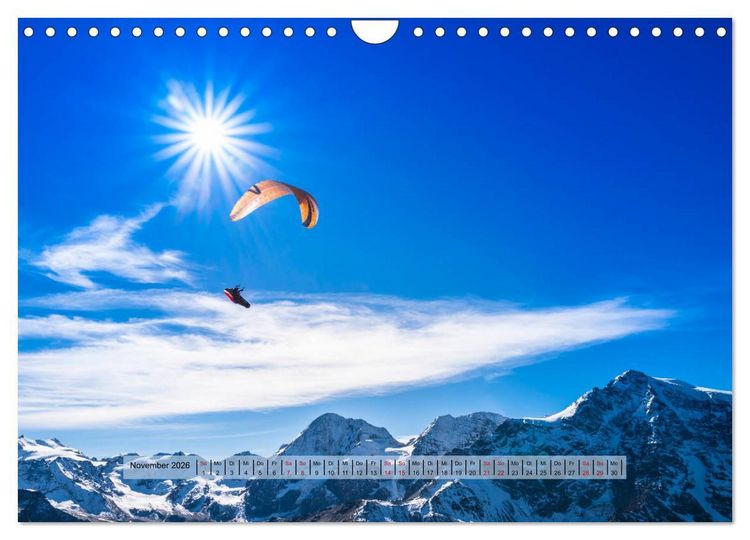 Produktbild: Paragliding - lautloses Schweben (Wandkalender 2026 DIN A4 quer), CALVENDO Monatskalender
