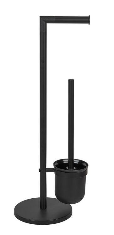 Produktbild: Stand WC-Garnitur Mod. Parus Schwarz, aus lackiertem Stahl