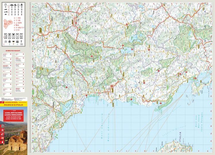 Produktbild: MARCO POLO Reisekarte Albanien, Nordmazedonien 1:450.000
