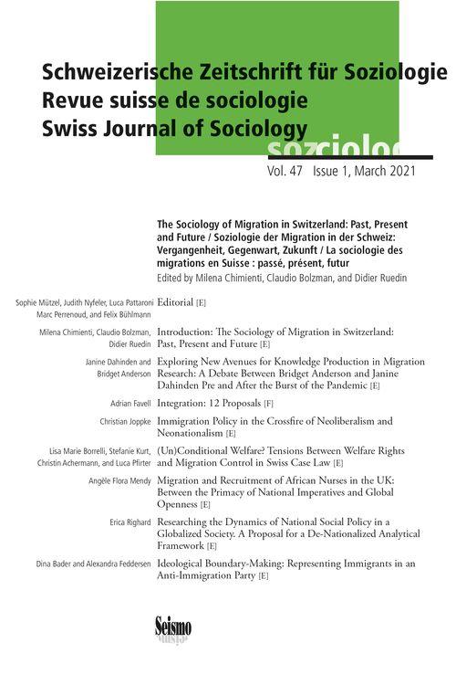 Bild vom Artikel Schweizerische Zeitschrift für Soziologie vom Autor Schweizerische Gesellschaft für Soziologie