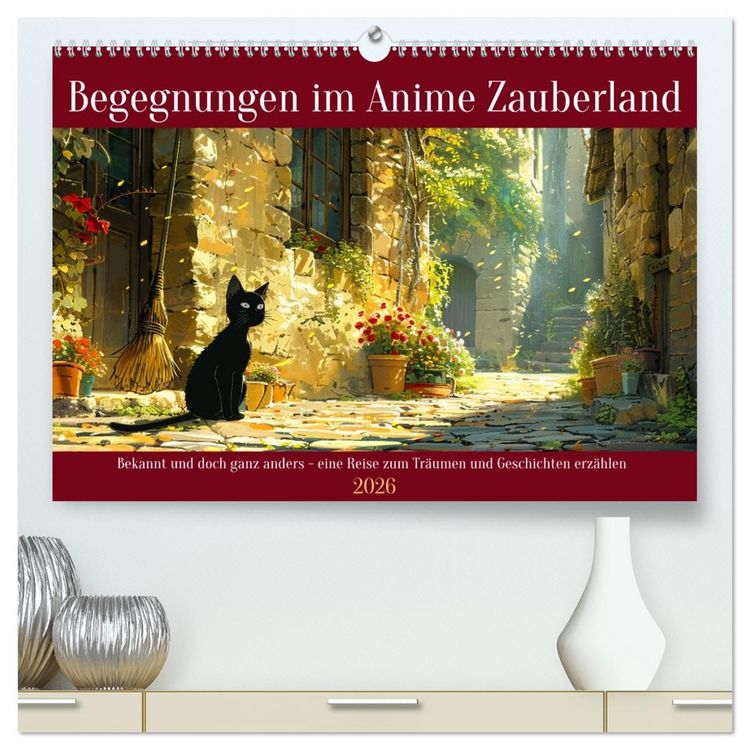 Produktbild: Begegnungen im Anime Zauberland (hochwertiger Premium Wandkalender 2026 DIN A2 quer), Kunstdruck in Hochglanz