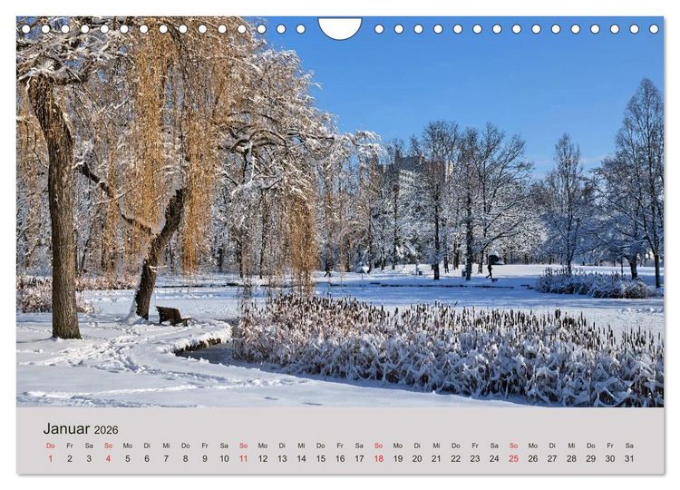 Produktbild: Stressfreie Zone! Parks und gr&uuml;ne Oasen in Augsburg (Wandkalender 2026 DIN A4 quer), CALVENDO Monatskalender