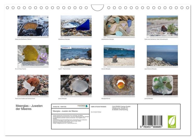 Produktbild: Meerglas - Juwelen der Meeres (Wandkalender 2026 DIN A4 quer), CALVENDO Monatskalender