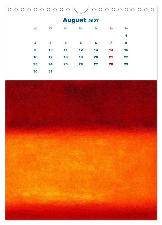 Produktbild: Minimal Art - Die Kunst des Weglassens + Farbfl&auml;chenmalerei - Reduktion als Ausdruck (Wandkalender 2027 DIN A4 hoch), CALVENDO Monatskalender