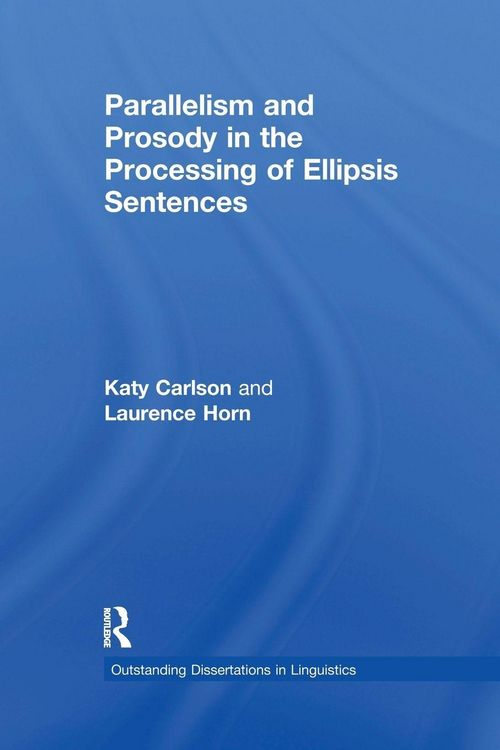 Produktbild: Parallelism and Prosody in the Processing of Ellipsis Sentences