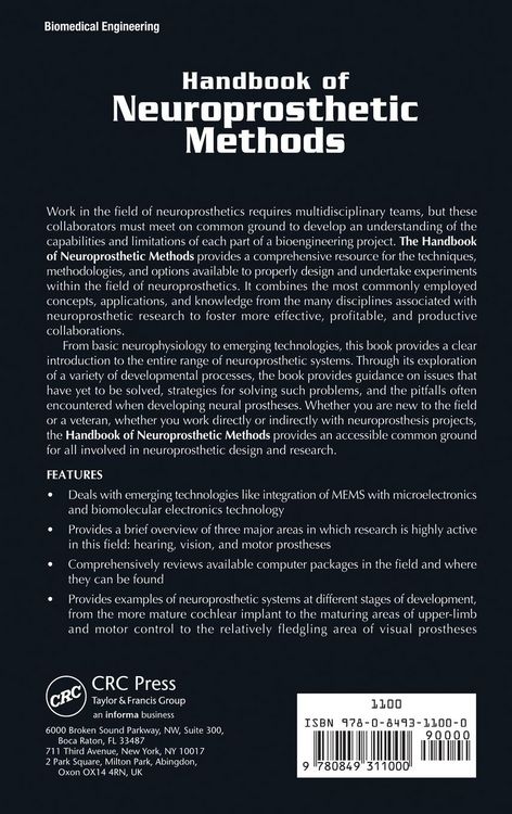 Produktbild: Handbook of Neuroprosthetic Methods