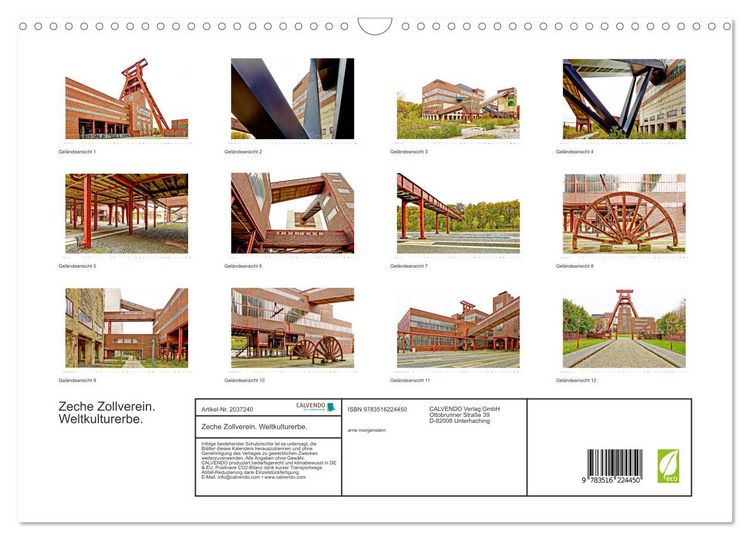 Produktbild: Zeche Zollverein. Weltkulturerbe. (Wandkalender 2026 DIN A3 quer), CALVENDO Monatskalender