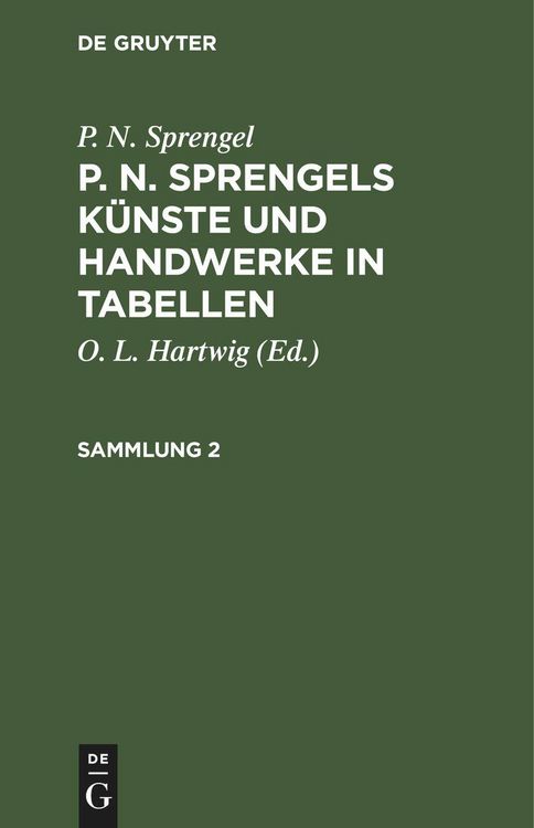 Produktbild: P. N. Sprengel: P. N. Sprengels K&uuml;nste und Handwerke in Tabellen. Sammlung 2