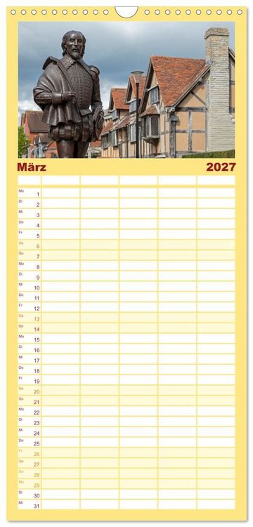 Produktbild: Familienplaner 2027 - Stratford upon Avon - Shakespeare-Stadt mit 5 Spalten (Wandkalender, 21 x 45 cm) CALVENDO
