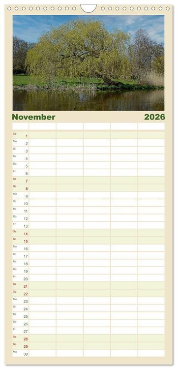 Produktbild: Familienplaner 2026 - Alsteransichten in Hamburg mit 5 Spalten (Wandkalender, 21 x 45 cm) CALVENDO